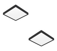Loops 2 Pack Modern Black Square Ceiling Light - Led Indoor Fixture For Contemporary Homes