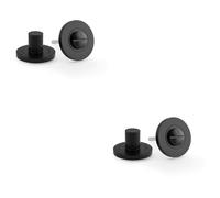 Loops 2 PACK - Modern Hammered Thumbturn & Release Lock - Matt Black - Bathroom Door WC