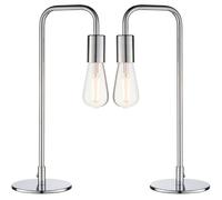 Loops 2 PACK Modern Hangman Table Lamp Chrome Industrial Arm Bedside Desk Light Base Loops Multicolor
