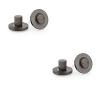 Loops 2 Pack - Modern Knurled Thumbturn & Release Lock - Dark Bronze - Bathroom Door Wc