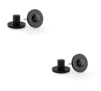 Loops 2 Pack - Modern Knurled Thumbturn & Release Lock - Matt Black - Bathroom Door Wc