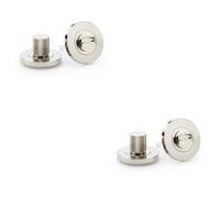 Loops 2 Pack - Modern Knurled Thumbturn & Release Lock - Polished Nickel - Bathroom Door Wc