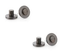 Loops 2 Pack - Modern Plain Thumbturn & Release Lock - Dark Bronze - Bathroom Door Wc