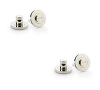 Loops 2 Pack - Modern Plain Thumbturn & Release Lock - Polished Nickel - Bathroom Door Wc