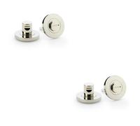 Loops 2 PACK - Modern Plain Thumbturn & Release Lock - Polished Nickel - Bathroom Door WC