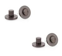 Loops 2 Pack - Modern Reeded Thumbturn & Release Lock - Lined Dark Bronze - Bathroom Door