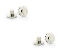 Loops 2 PACK - Modern Reeded Thumbturn & Release Lock - Lined Polished Nickel - Bathroom Door