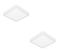 Loops 2 Pack Modern Square Led Ceiling Light - Stylish White Semi Flush Fixture For Indoor Spaces