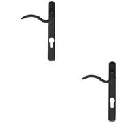 Loops 2 Pack - Multi-Point Locking Door Handle - Euro Profile - Slim Matt Black Left Hand