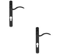 Loops 2 Pack - Multi-Point Locking Door Handle - Euro Profile - Slim Matt Black Right Hand