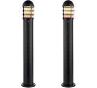 Loops 2 PACK Outdoor Bollard Post Light - 60W E27 GLS - 1000mm Height - Matt Black Loops Black