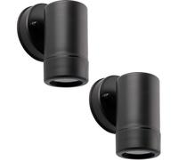 Loops 2 PACK Outdoor IP44 Spot Downlight - Dimmable 7W GU10 LED - Black Wall Light Loops Black