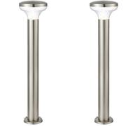 Loops 2 PACK Outdoor Post Bollard Light Marine Steel 1m LED Garden Driveway Path Lamp in Metallics Loops Metallics