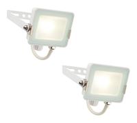 Loops 2 PACK Outdoor Waterproof LED Floodlight - 10W Cool White LED - Matt White Loops White