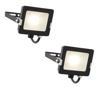 Loops 2 PACK Outdoor Waterproof LED Floodlight - 20W Cool White LED - Matt Black Loops Black