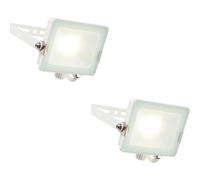 Loops 2 PACK Outdoor Waterproof LED Floodlight - 20W Cool White LED - Matt White Loops White