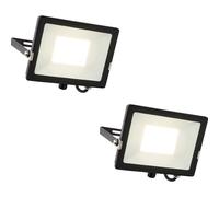 Loops 2 PACK Outdoor Waterproof LED Floodlight - 50W Cool White LED - Matt Black Loops Black