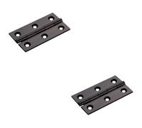 Loops 2 Pack - Pair Cabinet Hinge - 64 X 35mm Matt Black Cupboard Wardrobe Vanity Unit Fixings