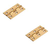 Loops 2 Pack - Pair Cabinet Hinge - 64 X 35mm Self Colour Cupboard Wardrobe Vanity Unit Fixings