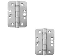 Loops 2 Pack - Pair Grade 13 Ball Bearing Security Hinge Radius - 102 X 76mm Satin Steel