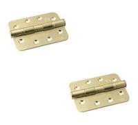 Loops 2 Pack - Pair Grade 13 Heavy Duty Ball Bearing P Hinge Radius 107 X 77mm Satin Brass Door