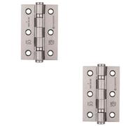 Loops 2 Pack - Pair Grade 7 Ball Bearing Hinge - 76 X 51mm Satin Nickel Interior Door Fixing