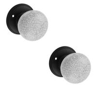 Loops 2 Pack - Pair Porcelain Mushroom Mortice Interior Door Knob Midnight Crackle & Matt Black