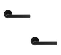 Loops 2 Pack - Pair Straight Mitred Bar Handle On Round Rose Concealed Fix Matt Black