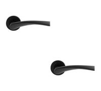 Loops 2 Pack - Pair Twisted Angular Design Handle On Round Rose Concealed Fix Matt Black