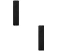 Loops 2 Pack - Plain Door Finger Plate 350 X 75mm - Matt Black Steel Push Plate
