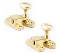 Loops 2 Pack Polished Brass Showcase Catch 51mm For Cabinets - Cupboard Door Catch