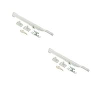 Loops 2 Pack Premium 250mm White Lockable Casement Stays For Secure Windows - Window Peg Bar
