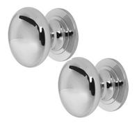Loops 2 Pack Premium 50mm Polished Chrome Cupboard Knob For Furniture - Kitchen Cabinet Knob