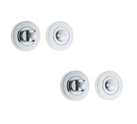 Loops 2 Pack Premium 50mm Round Chrome Turn & Release Lock For Bathrooms - Door Handle