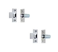 Loops 2 Pack Premium Adjustable Rollerbolt Catches With Nylon Roller In Polished Chrome Finish - 36mm