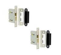 Loops 2 Pack Premium Bathroom Locks With Square Forend And Radiused Strike Plate In Nickel Finish 76mm - Door Lock