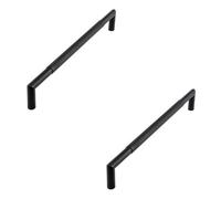 Loops 2 Pack Premium Black Mitred Knurled Pull Handle 425X19mm For Stylish Doors - Door Handle