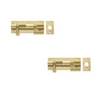 Loops 2 Pack Premium Brass Heavy Necked Barrel Bolts For Enhanced Security 100X38mm - Door Bolt
