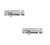 Loops 2 Pack Premium Brass Heavy Straight Barrel Bolts 102X38mm For Maximum Security - Door Bolt