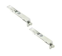 Loops 2 Pack Premium Brass Lever Action Flushbolts 150X19mm In Satin Chrome Finish