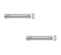 Loops 2 Pack Premium Brass Necked Barrel Bolts 150X25mm Satin Chrome For Enhanced Security - Door Bolt