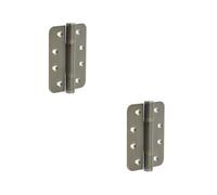 Loops 2 Pack Premium Certifire Stainless Steel Grade 13 Radiused Polymer Bearing Hinges 102X76X3mm - 30/60 Fire Door Hinge