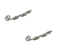 Loops 2 Pack Premium Curly Tail Casement Stays In Pewter Finish - 203X15X6mm - Window Peg Bar