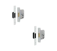 Loops 2 Pack Premium Euro Profile Deadlocks For Enhanced Security - 76mm Satin Chrome - Lock And Key