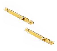 Loops 2 Pack Premium Heavy-Duty Polished Brass Straight Barrel Bolts 200X38mm - Door Bolt