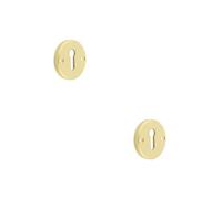 Loops 2 Pack Premium Knurled Keyway Escutcheon In Satin Brass For Elegant Doors - Solid Brass Key Hole Cover