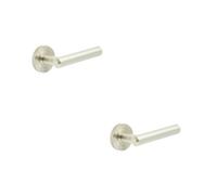 Loops 2 Pack Premium Knurled Satin Nickel Door Handle With Customizable Roses - Solid Brass Interior Handle