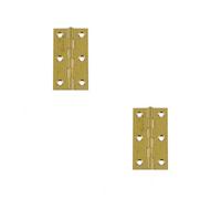 Loops 2 Pack Premium Polished Brass Plain Butt Hinge 63X35X1.5mm For Durable Door Hardware - Door Hinges