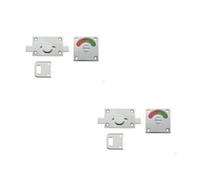 Loops 2 Pack Premium Polished Chrome Bathroom Indicator Bolt 50X50mm For Privacy - Sliding Toilet Door Lock