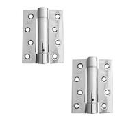 Loops 2 Pack Premium Polished Chrome Single Action Spring Hinge 102X76X2.7mm Pack Of 3 - Door Hinges